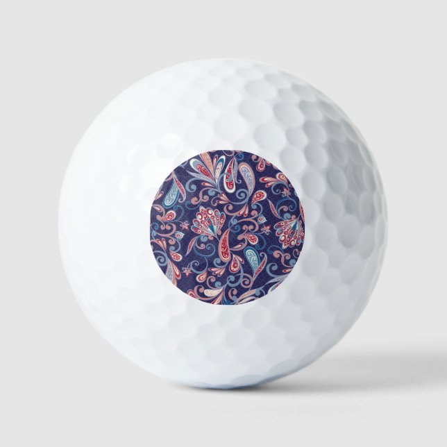 Pelotas De Golf Floral Étnica: Resumen Oriental Seamless. (Anverso)
