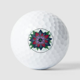 Pelotas De Golf Floral hearts mandala