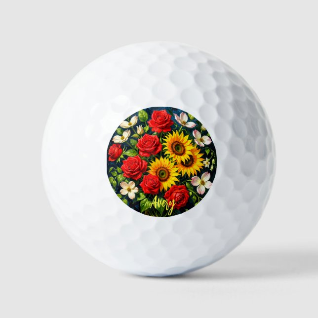 Pelotas de Golf Florales (Anverso)