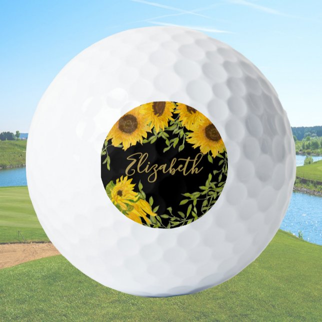 Pelotas De Golf Flores amarillas Florales nombre personalizado señ (Subido por el creador)