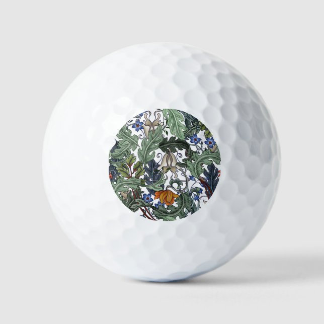 Pelotas De Golf Flores, arte deco, moderno, sin costura. (Anverso)
