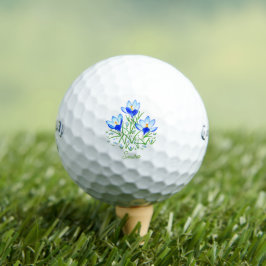 Pelotas De Golf Flores De Crocus Con Texto