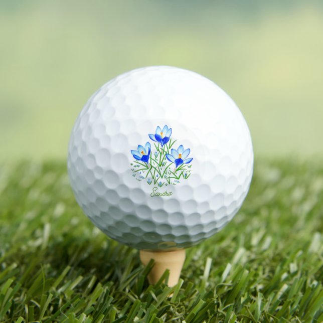 Pelotas De Golf Flores de crocus personalizadas (Camiseta in situ)