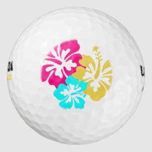 Pelotas De Golf Flores de Hibiscus hawaianas