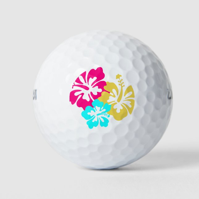 Pelotas De Golf Flores de Hibiscus hawaianas (Anverso)