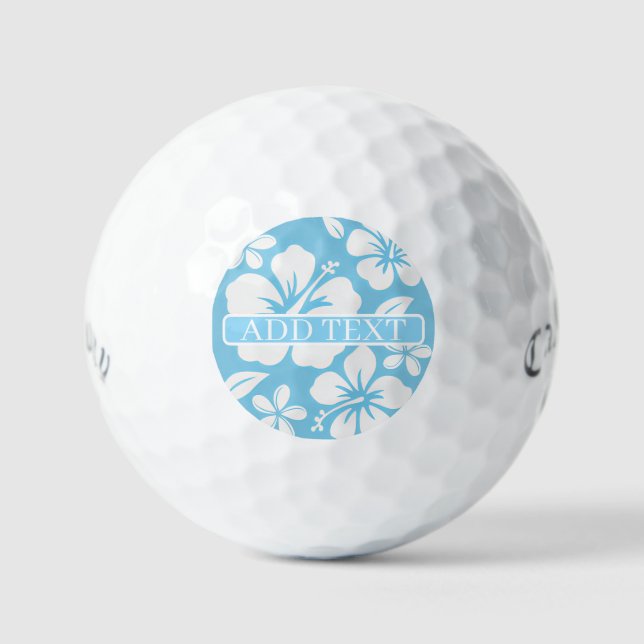 Pelotas De Golf Flores FLowers Tropical Blue Beach (Anverso)