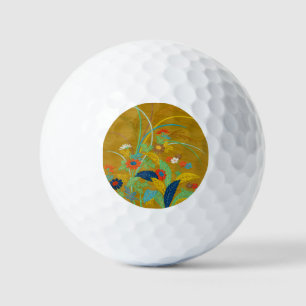 Pelotas De Golf Flores silvestres florales japonesas vintage G.A.