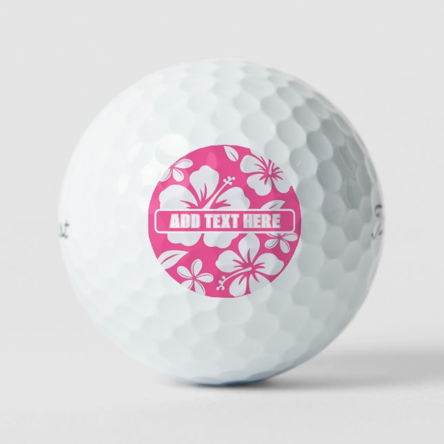 Pelotas De Golf Flores Tropicales De Playa Rosa (Anverso)