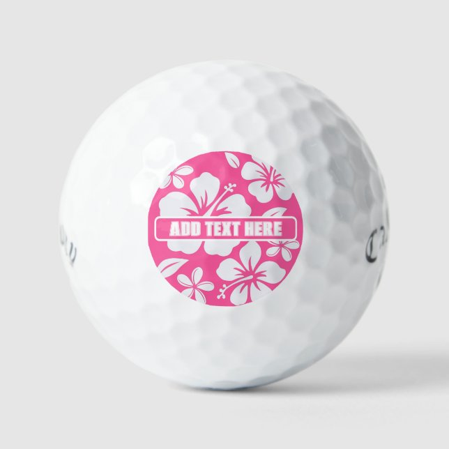 Pelotas De Golf Flores Tropicales De Playa Rosa (Anverso)
