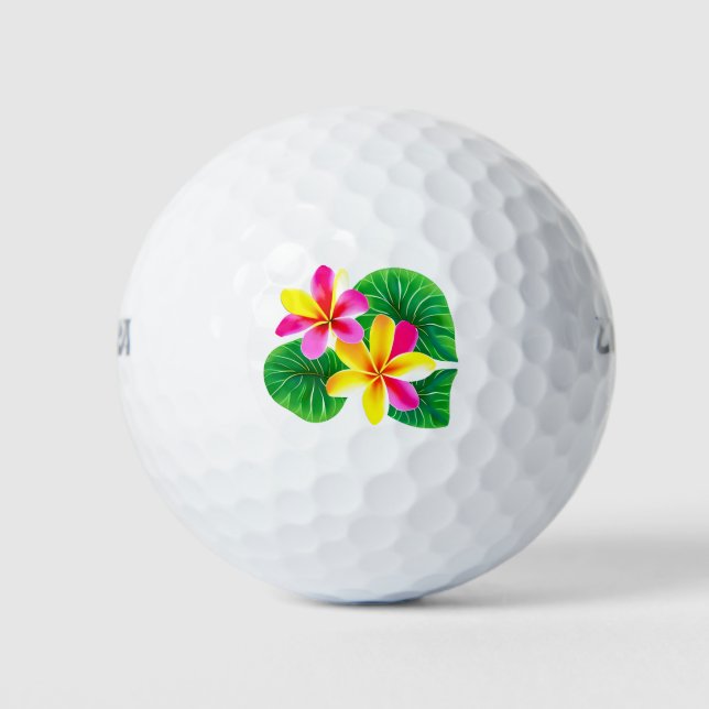 Pelotas De Golf Flores tropicales de plumeria (Anverso)