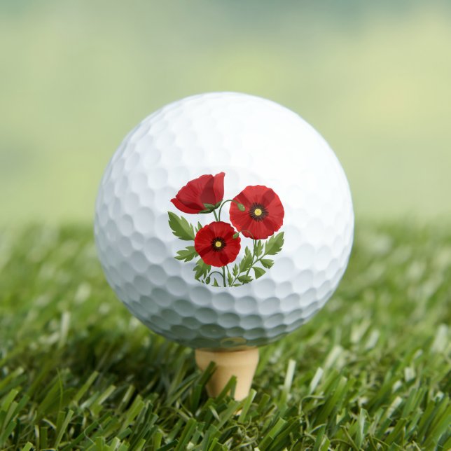 Pelotas De Golf Flores veraniegas alegres con adormidera (Camiseta in situ)