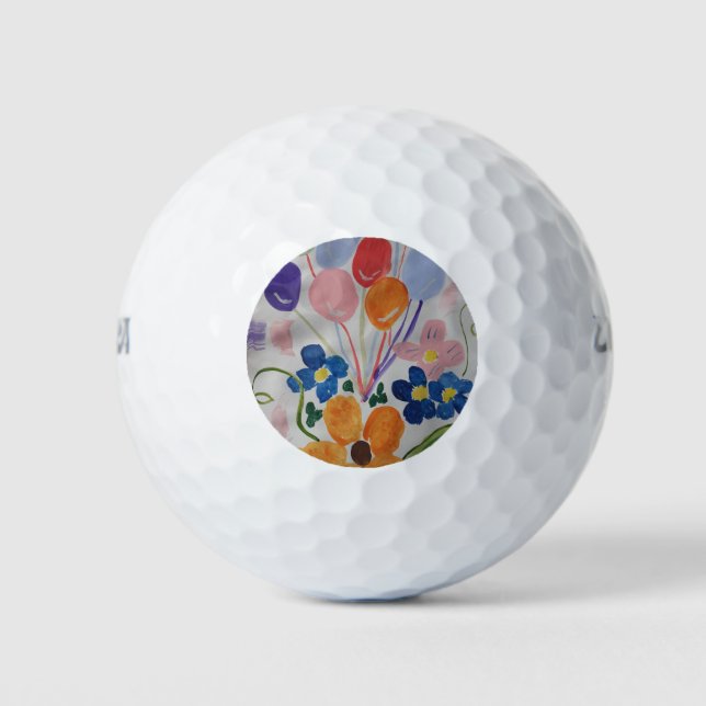 Pelotas De Golf Flores y globos (Anverso)