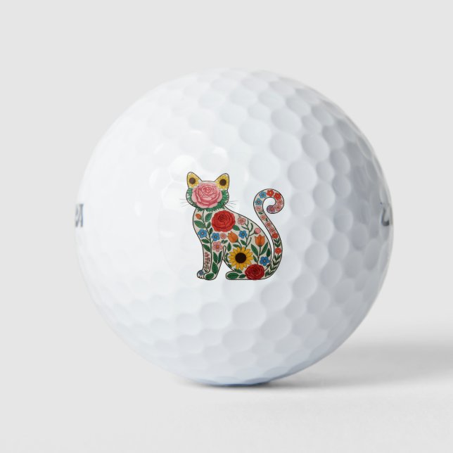 Pelotas De Golf Flower Cat Wildflowers Kitten Lover (Anverso)