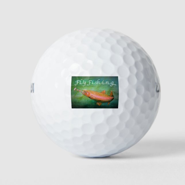 Pelotas De Golf Fly Fishing Trout Salmon / Rainbow Trout Gift (Anverso)