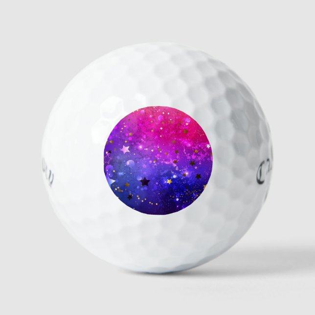 Pelotas De Golf Fondo azul rosa brillante (Anverso)