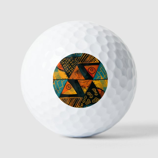 Pelotas De Golf Fondo colorido con motivos africanos (Anverso)