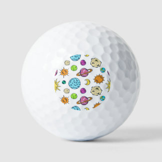 Pelotas De Golf Fondo cósmico de Doodles espaciales