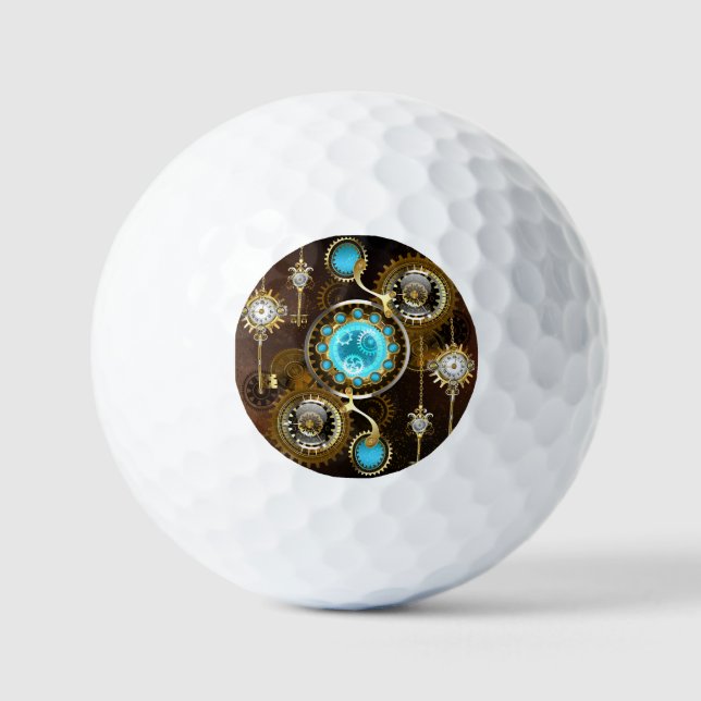 Pelotas De Golf Fondo de roscas de vapor con lentes turquesas (Anverso)