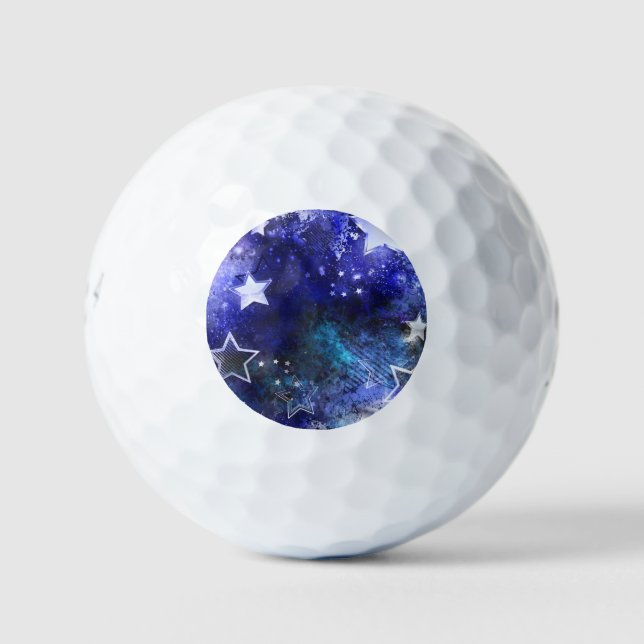 Pelotas De Golf Fondo espacial con estrellas (Anverso)