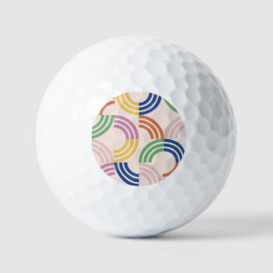 Pelotas De Golf Fondo geométrico de curvas retro rayadas