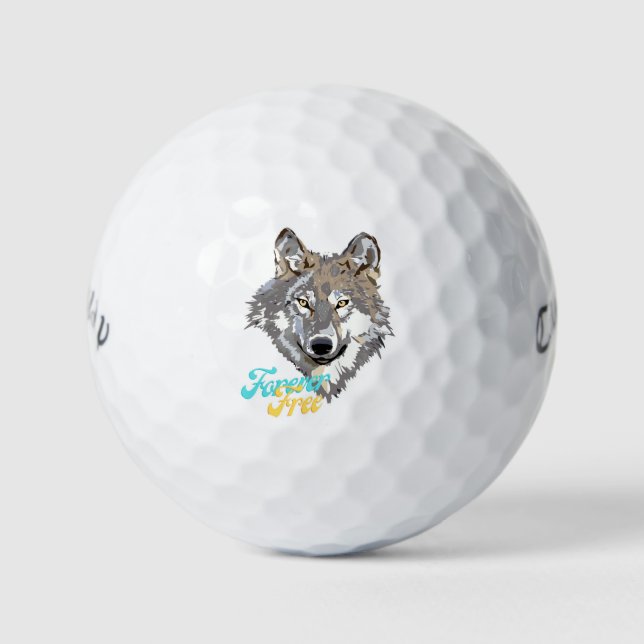 Pelotas De Golf Forever Free Wolf Head Golf Balls (Anverso)