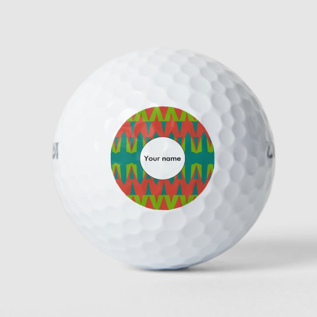 Pelotas De Golf Formas en un fondo naranja (Anverso)