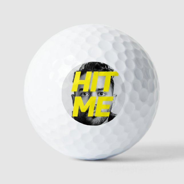 Pelotas De Golf Foto de cara divertida (Anverso)