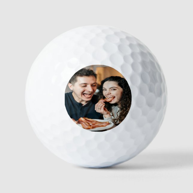 Pelotas De Golf Foto de comer tocino personalizar (Anverso)