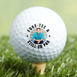 Pelotas De Golf Foto de cumpleaños número 40 con Fore-Tee Still On