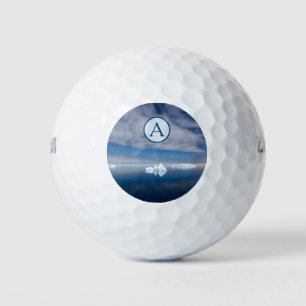 Pelotas De Golf Foto de hielo azul antártico con monograma