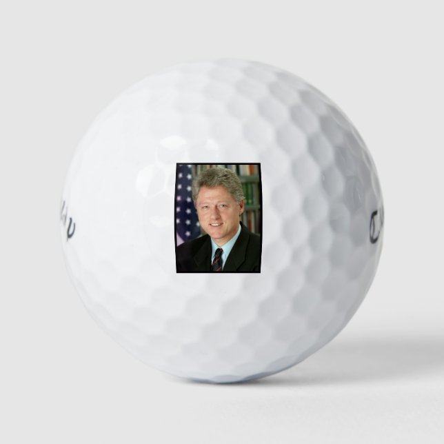 Pelotas De Golf Foto de la Casa Blanca del presidente Bill Clinton (Anverso)