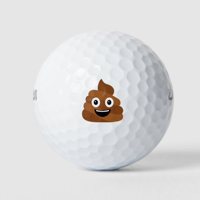 Pelotas De Golf Foto de la Emoji de Poo (Anverso)