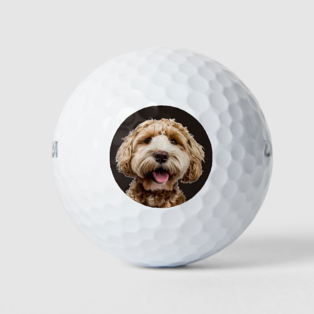 Pelotas De Golf Foto de perro Mascota personalizado (Anverso)