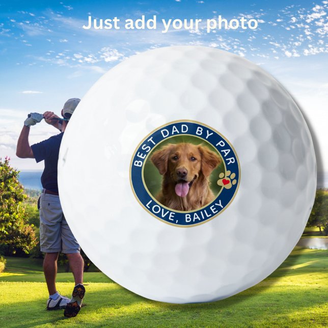 Pelotas De Golf Foto De Perro Mejor Papá Por Par Personalizado (Subido por el creador)