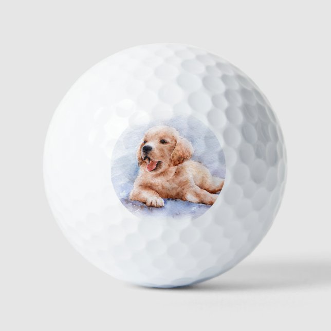 Pelotas De Golf Foto de perro personalizada moderna (Anverso)
