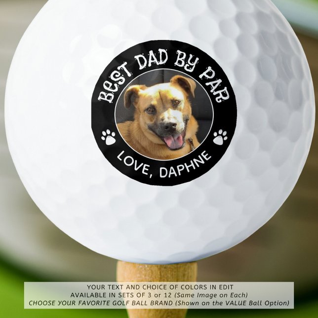 Pelotas De Golf Foto de perro personalizado MEJOR DAD DE PAR Monog (Subido por el creador)