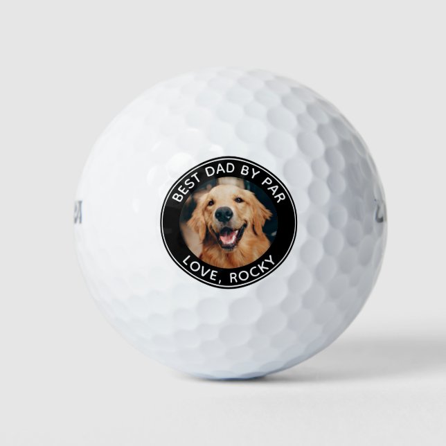 Pelotas De Golf Foto De Perro personalizado Mejor Papá De Par Blac (Anverso)
