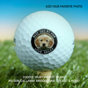 Pelotas De Golf Foto De Perro personalizado Mejor Papá De Par Blac