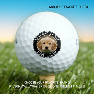 Pelotas De Golf Foto De Perro personalizado Mejor Papá De Par Blac