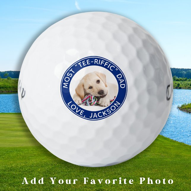 Pelotas De Golf Foto de perro personalizado mejor papá jamás azul  (Subido por el creador)