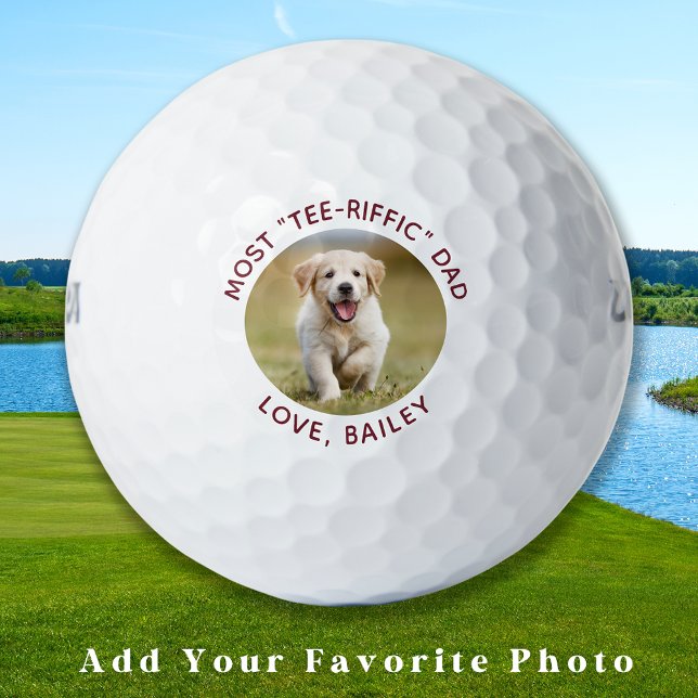 Pelotas De Golf Foto de perro personalizado Mejor papá nunca Blanc (Subido por el creador)