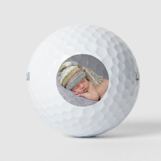 Pelotas De Golf Foto de personalizado recién nacido (Anverso)