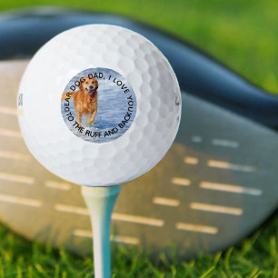 Pelotas De Golf Foto de personalizado te ama a papá de perro negro