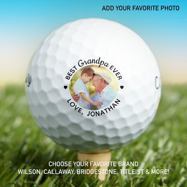 Pelotas De Golf Foto del mejor abuelo jamás Personalizado personal (Subido por el creador)