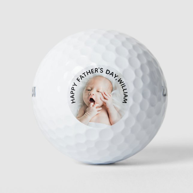 Pelotas De Golf Foto del primer Personalizado del Día del Padre (Anverso)