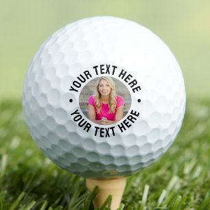 Pelotas De Golf Foto Personalizada con Texto Personalizado
