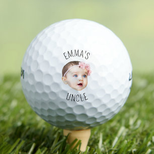 Pelotas De Golf Foto personalizada de cara de bebé para nuevo tío