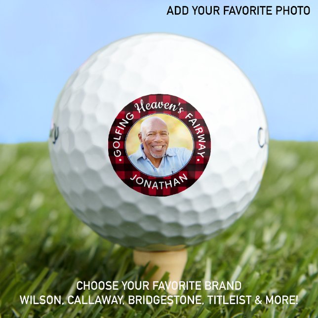 Pelotas De Golf Foto personalizada de Golfer Memorial Red Plaid (Subido por el creador)