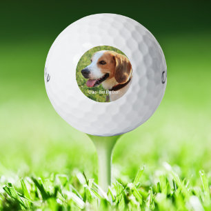 Pelotas De Golf Foto personalizada de perro de Beagle y nombre de