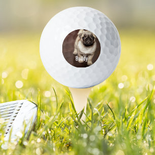 Pelotas De Golf Foto personalizada de perro de peluche y nombre de